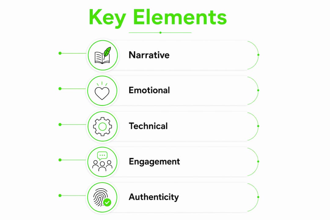 Infographic illustrating key elements of digital storytelling