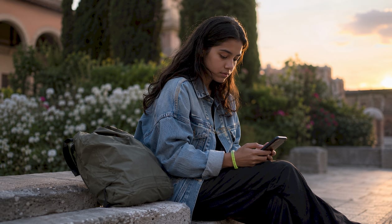 Explaining Misinformation Online: A Practical Guide 4 Teen girl using smartphone in park on bench