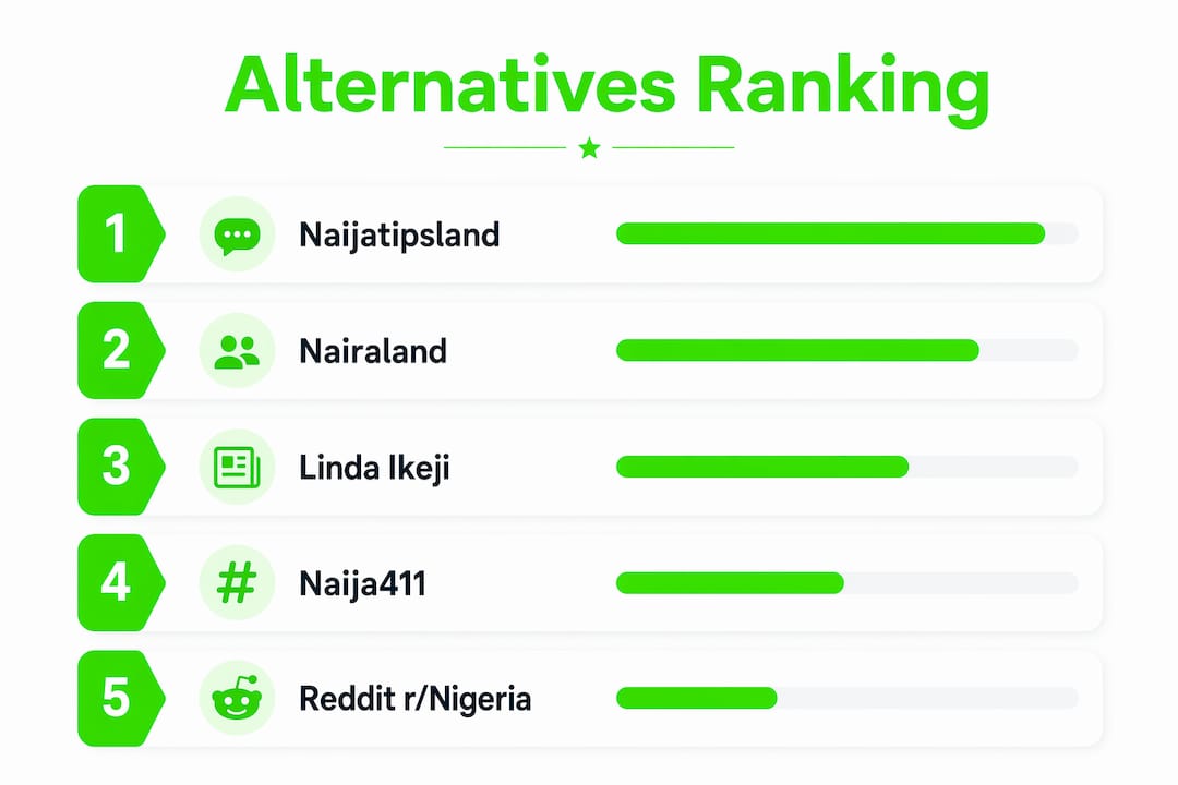 Best ogbongeblog.com Alternatives for Naija Community 3 Infographic ranking ogbongeblog.com alternatives by key features