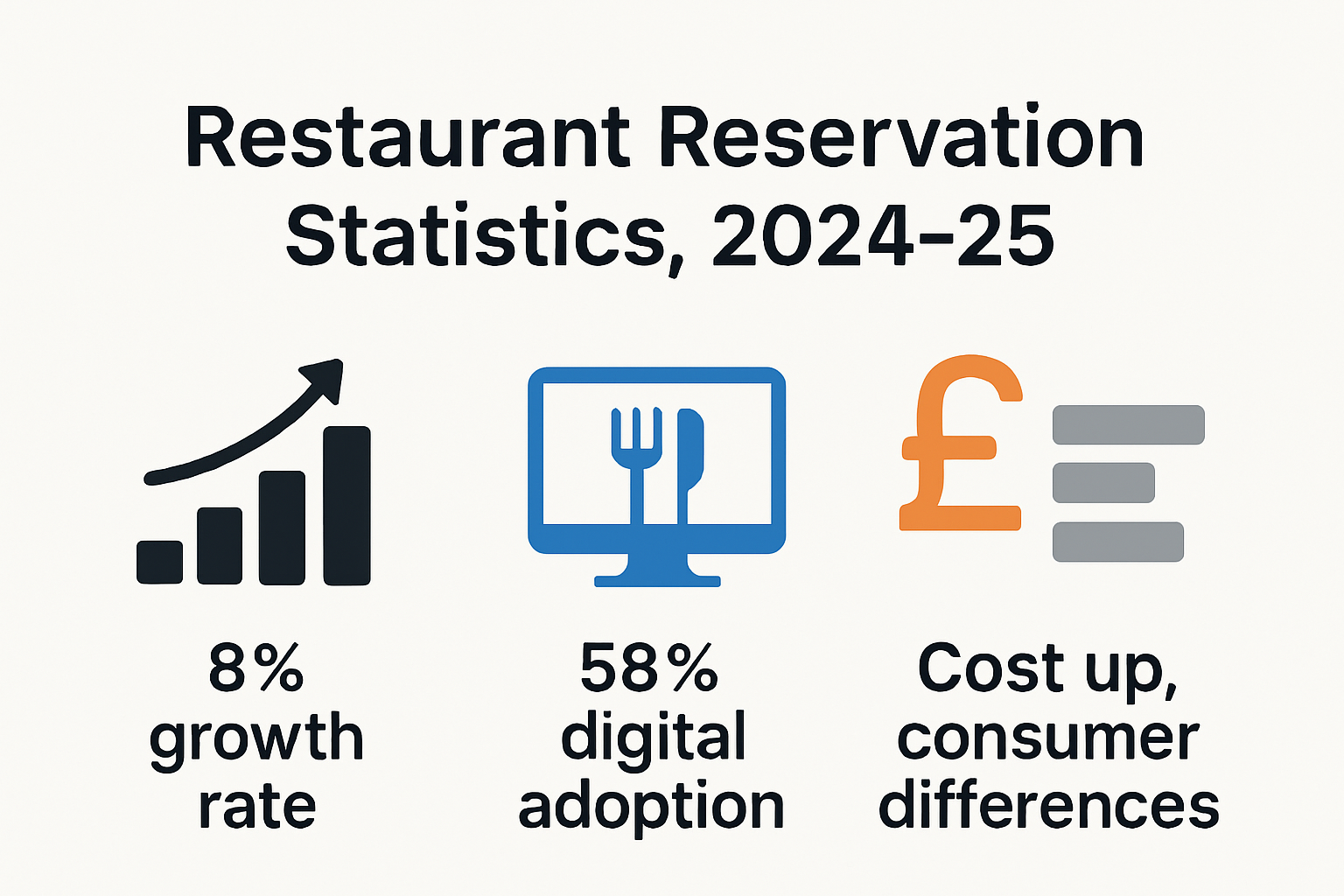 Infografica che mostra le tendenze di prenotazione dei ristoranti del 2025 in un colpo d'occhio