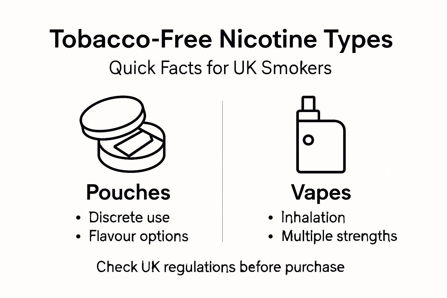 Infographic showing tobacco-free nicotine types overview
