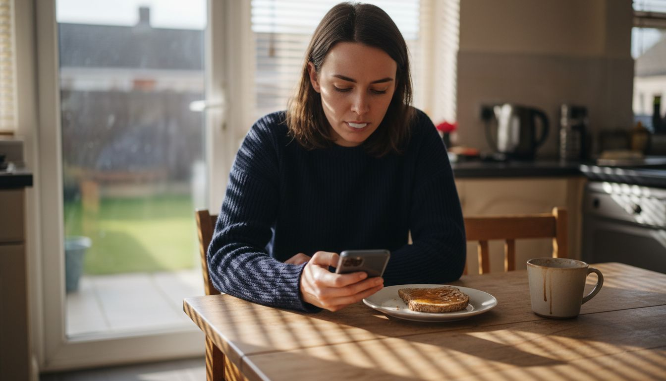 Woman placing VELO pouch at kitchen table