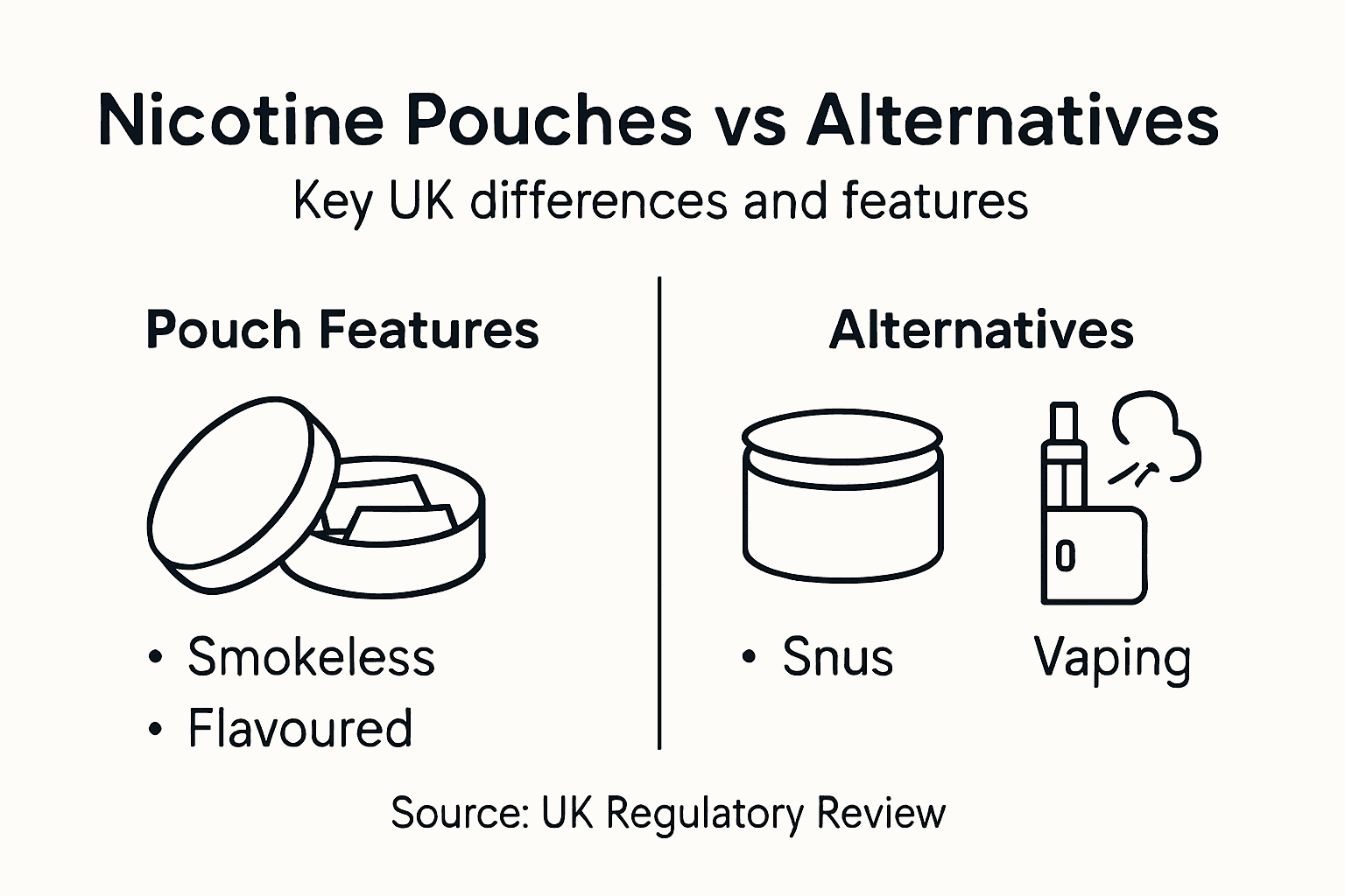 Infographic: UK nicotine pouch vs alternatives