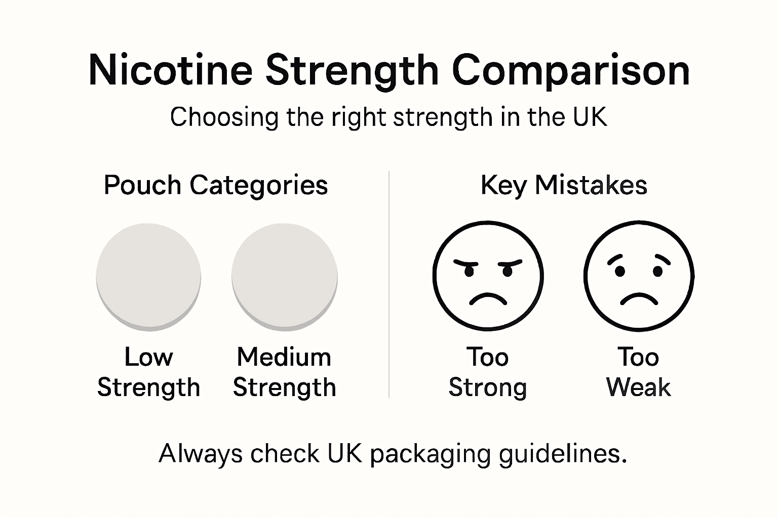 Infographic comparing nicotine strengths and risks
