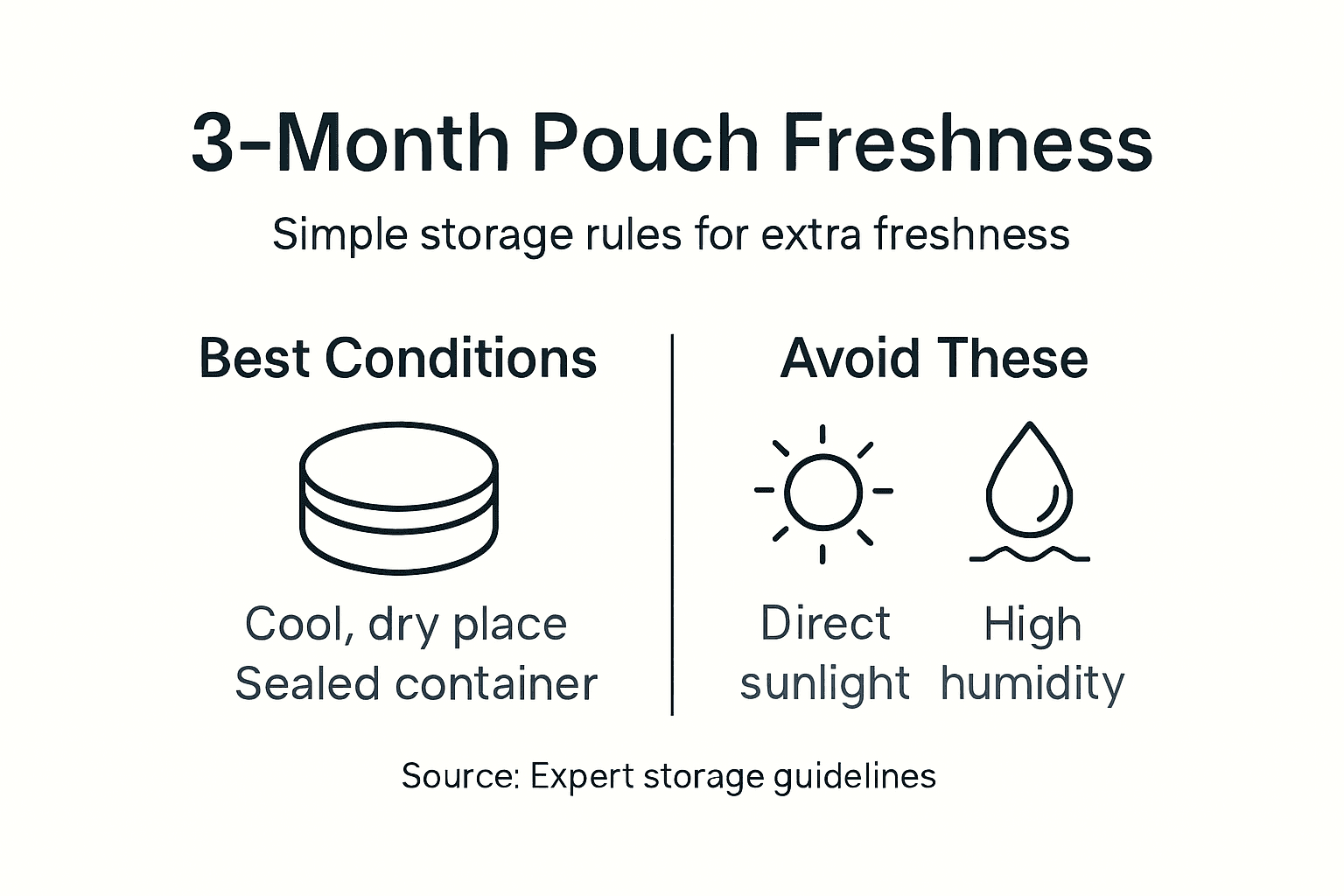 Infographic on rules for nicotine pouch freshness