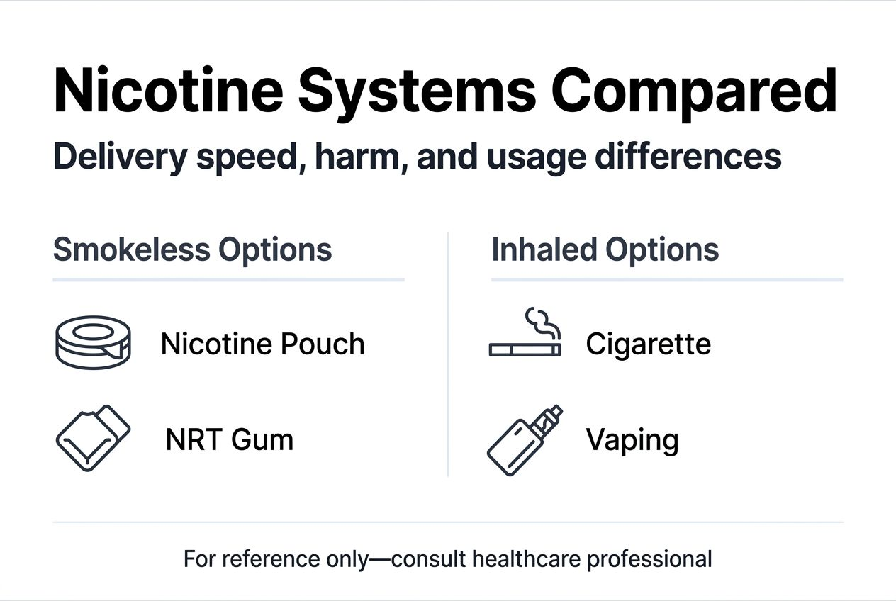 Infographic comparing nicotine delivery methods