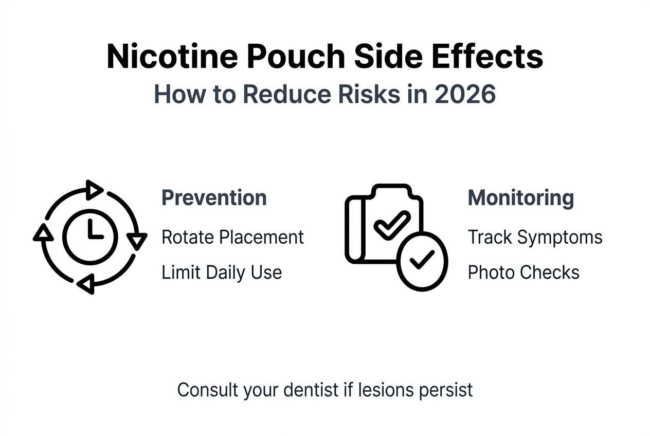 Infographic on minimising nicotine pouch side effects