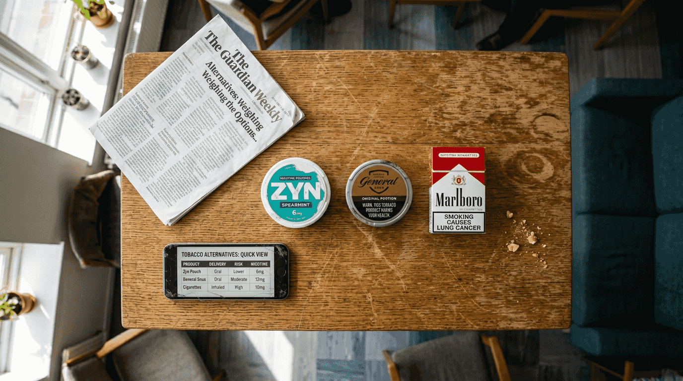 Nicotine pouches snus cigarette comparison table