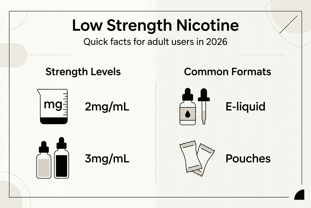 Infographic about low strength nicotine facts