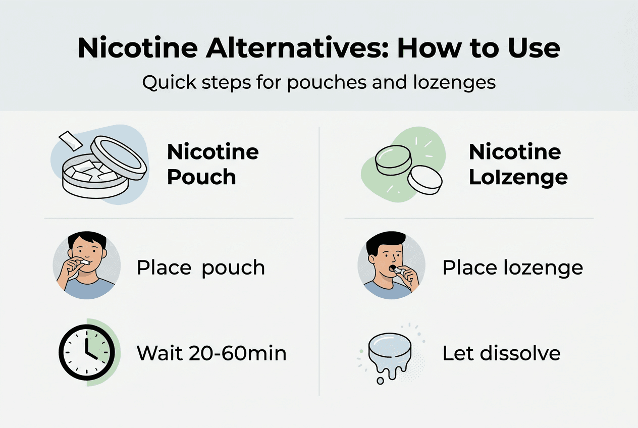 Infographic comparing pouch and lozenge use