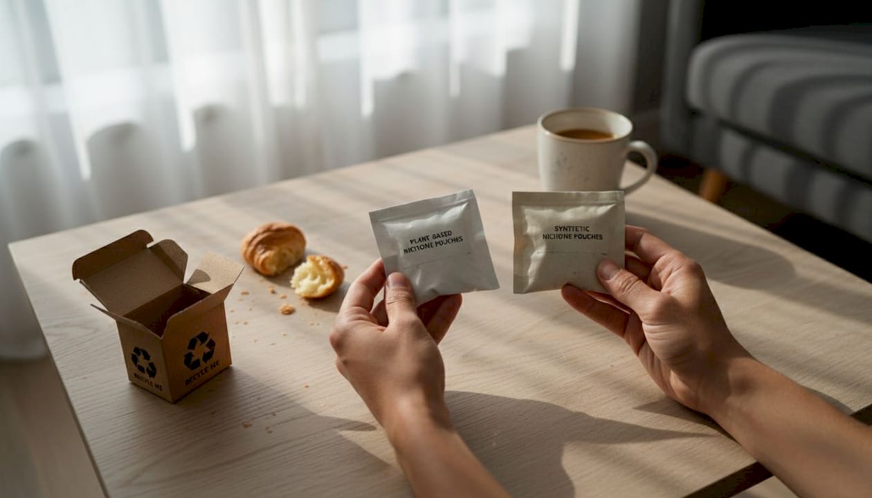 Comparing plant and synthetic pouch materials