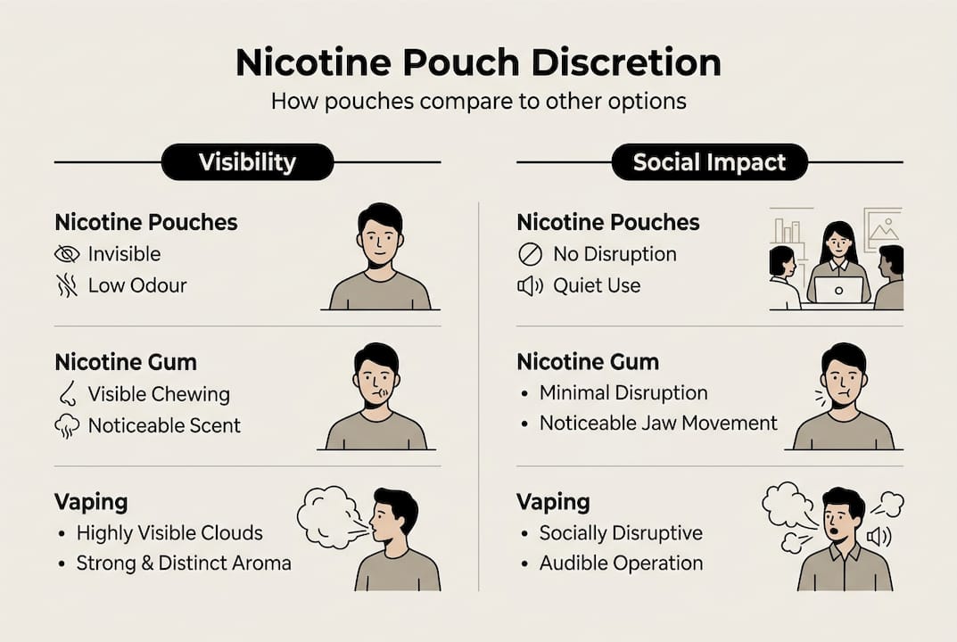 Infographic showing discreet use comparison