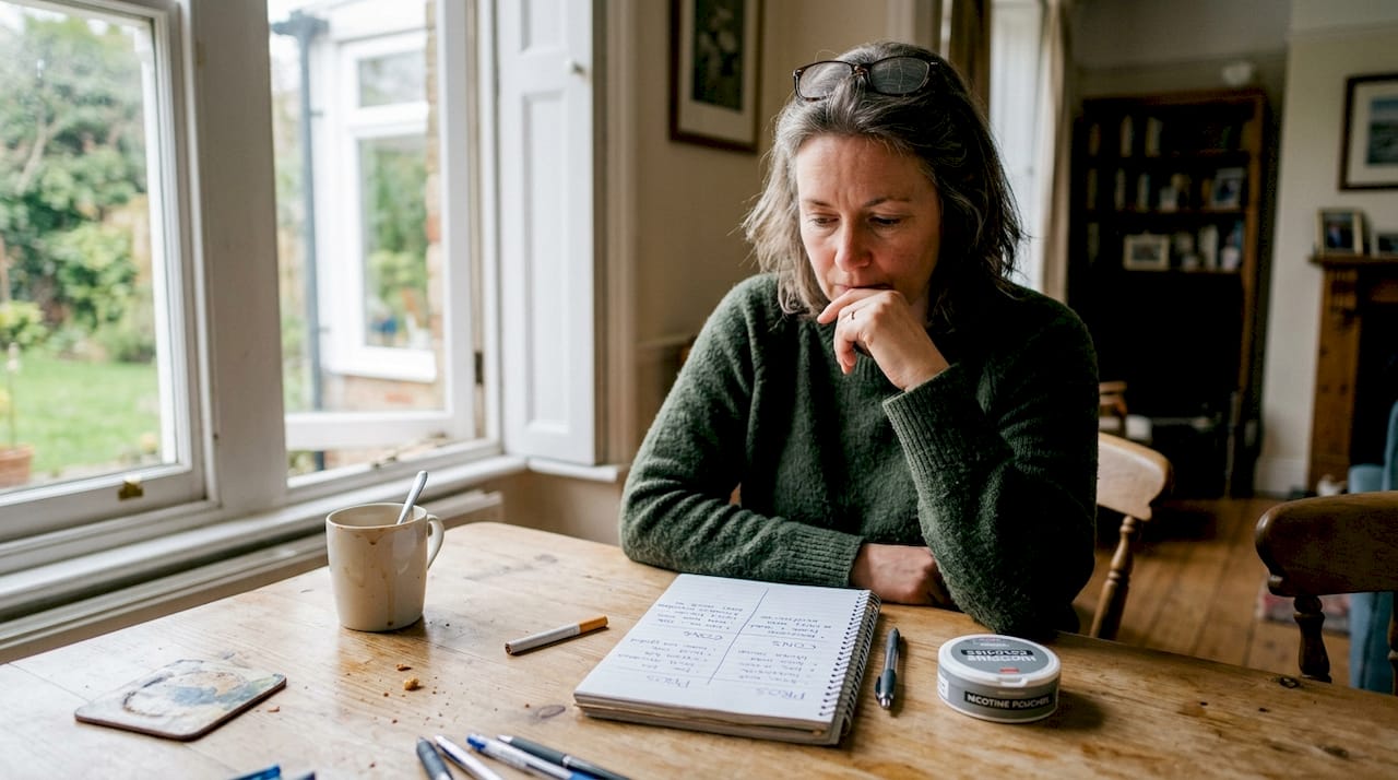 Woman compares nicotine pouch and cigarette risks