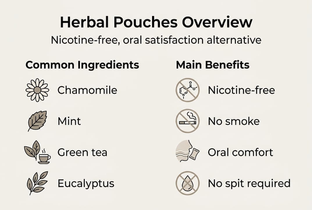 Infographic about herbal pouch ingredients and benefits