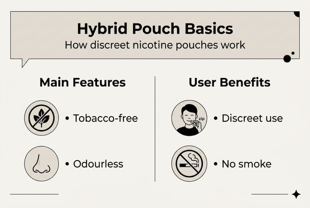 Infographic of hybrid pouch features and benefits