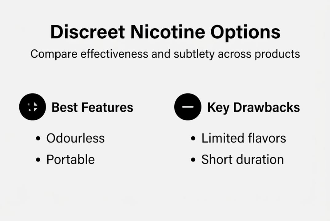 Infographic comparing discreet nicotine options