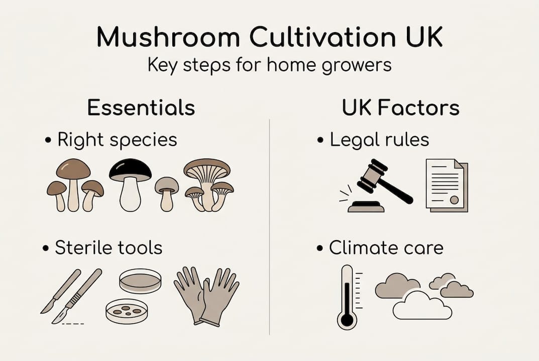 Infographic: Mushroom cultivation UK essentials and factors