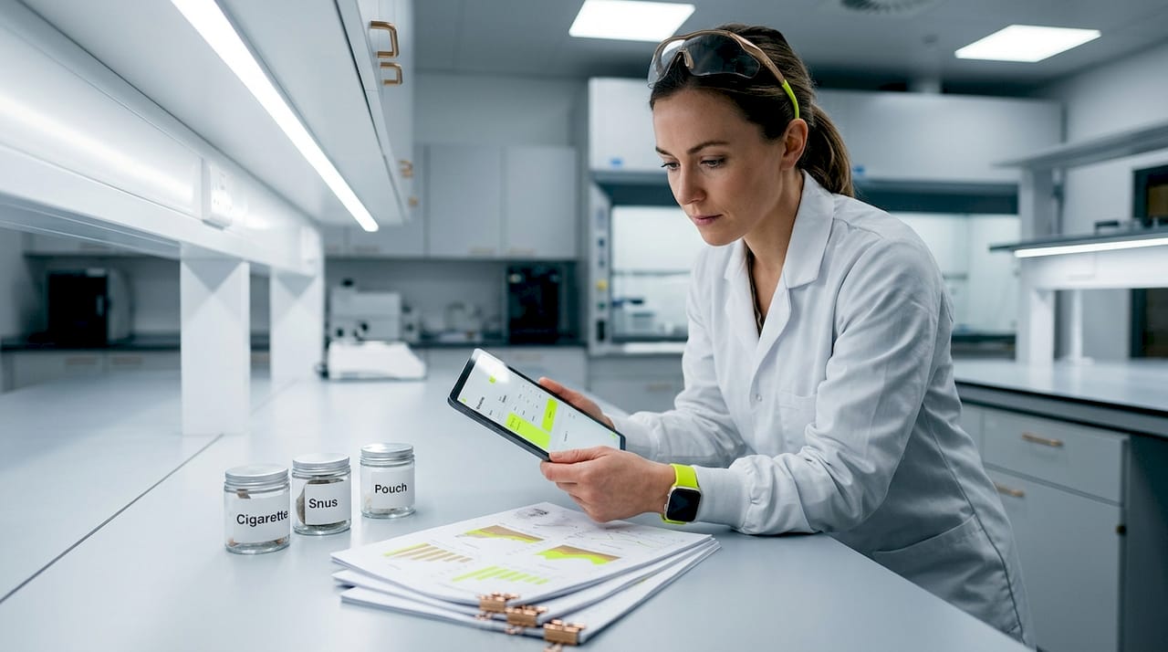 Scientist logging nicotine absorption comparison data