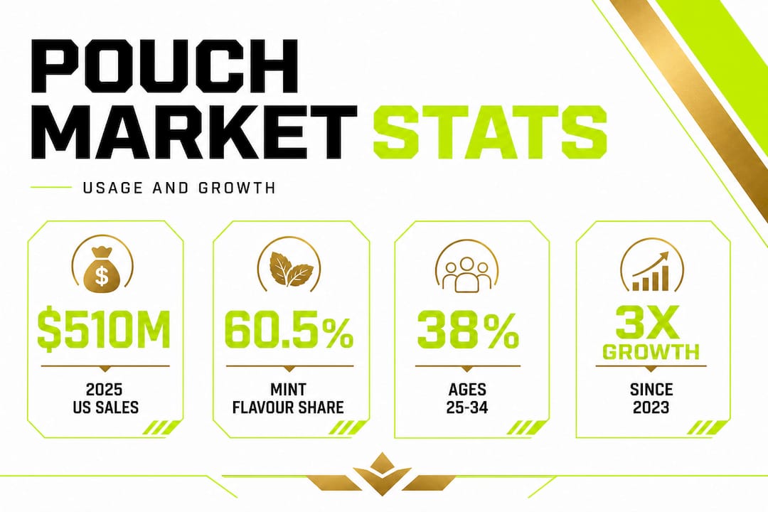 Infographic of key nicotine pouch market statistics