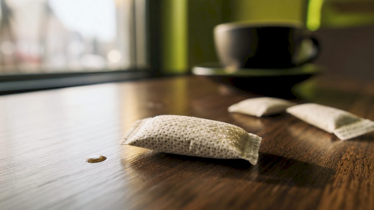 Close-up of nicotine pouch texture and moisture