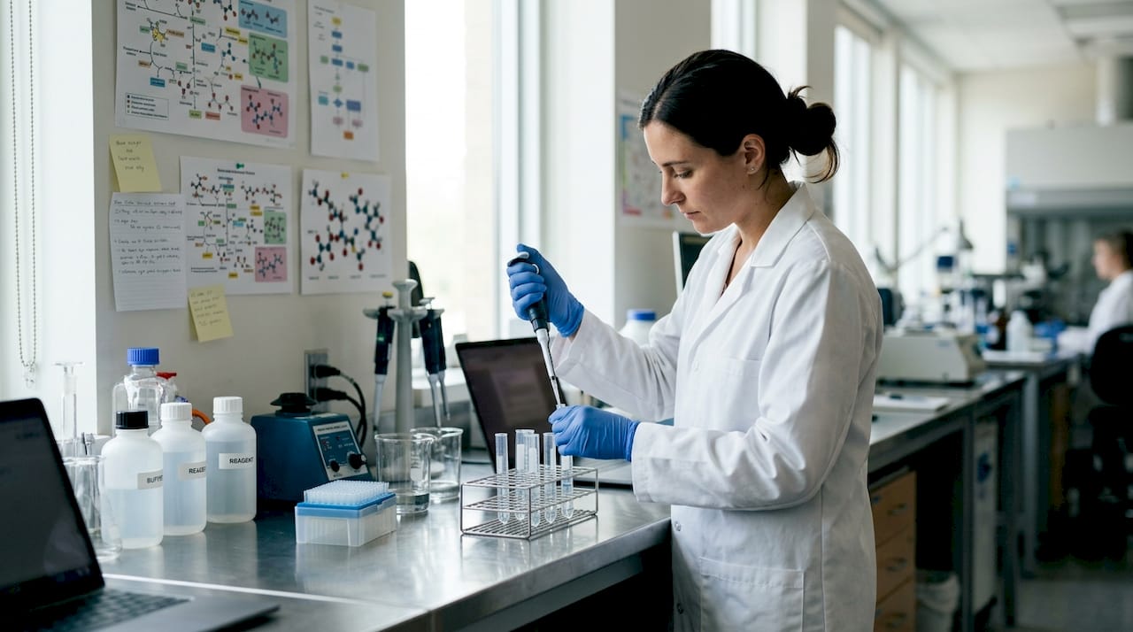 Hands pipetting immune receptor assay solutions