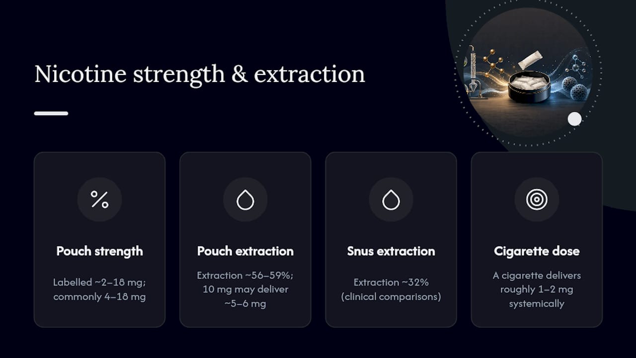 Nicotine strength and absorption comparison diagram