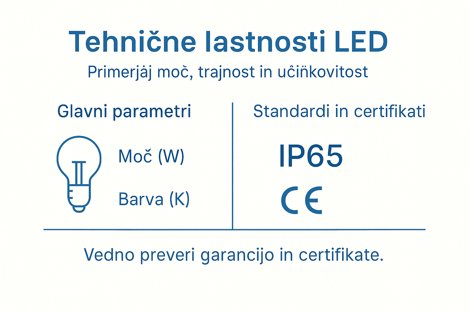 Pregled najpomembnejših značilnosti LED svetilk v slikah