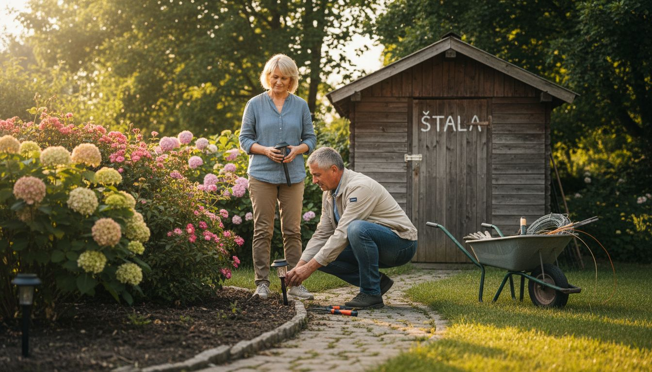 Zakonca si v vrtu nameščata solarne LED svetilke.