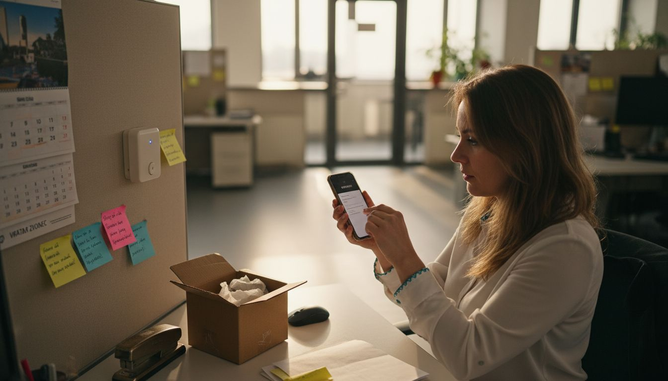 Zaposleni nastavlja brezžični zvonec na vratih.