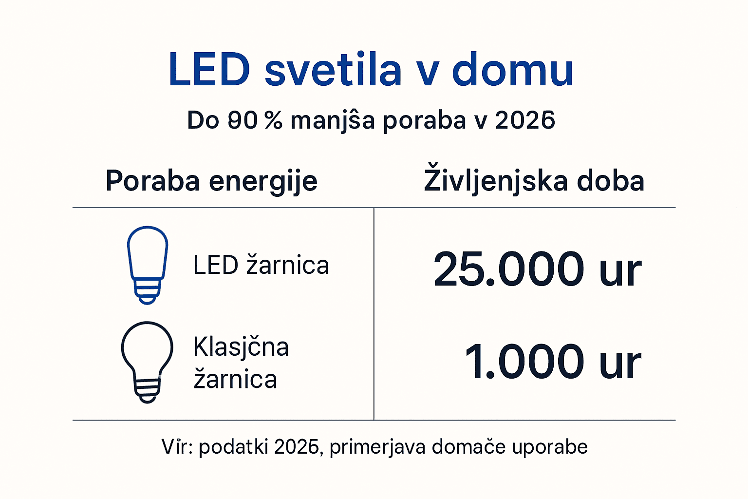 Infografika: prihranek energije z LED razsvetljavo