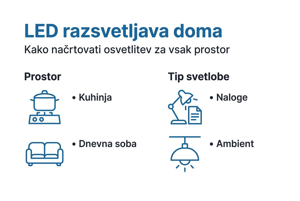Pregled ključnih nasvetov za načrtovanje LED osvetlitve v domačem okolju