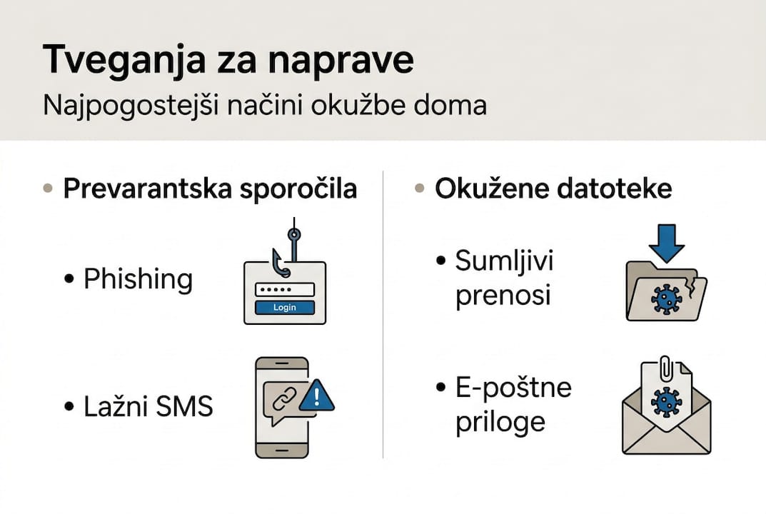 Pregled najpogostejših načinov, kako se naprave okužijo