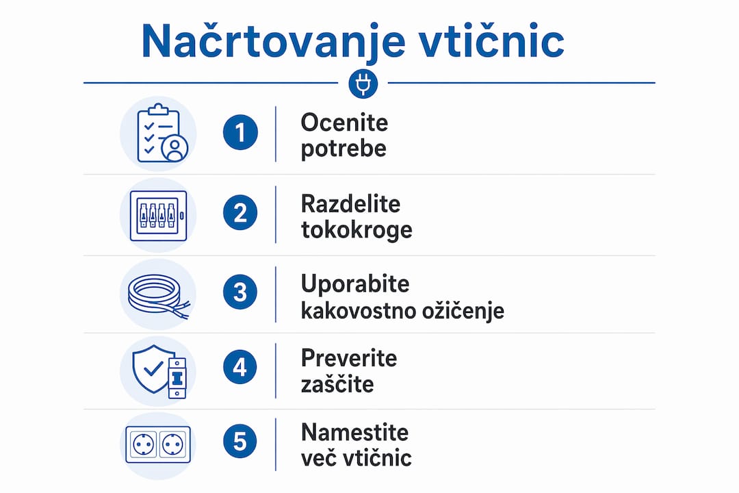 Infografika: praktični nasveti za varno in učinkovito razporeditev električnih vtičnic