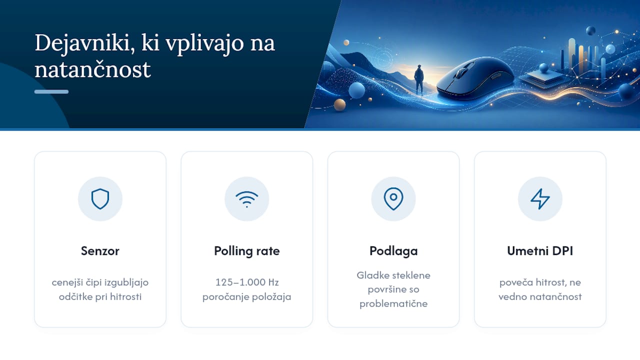 Dejavniki, ki vplivajo na natančnost sledenja miške
