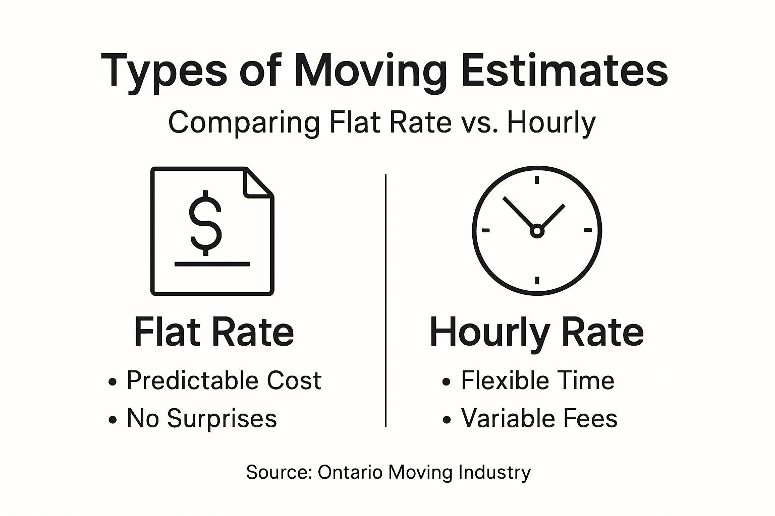 Infographic comparing moving estimate types
