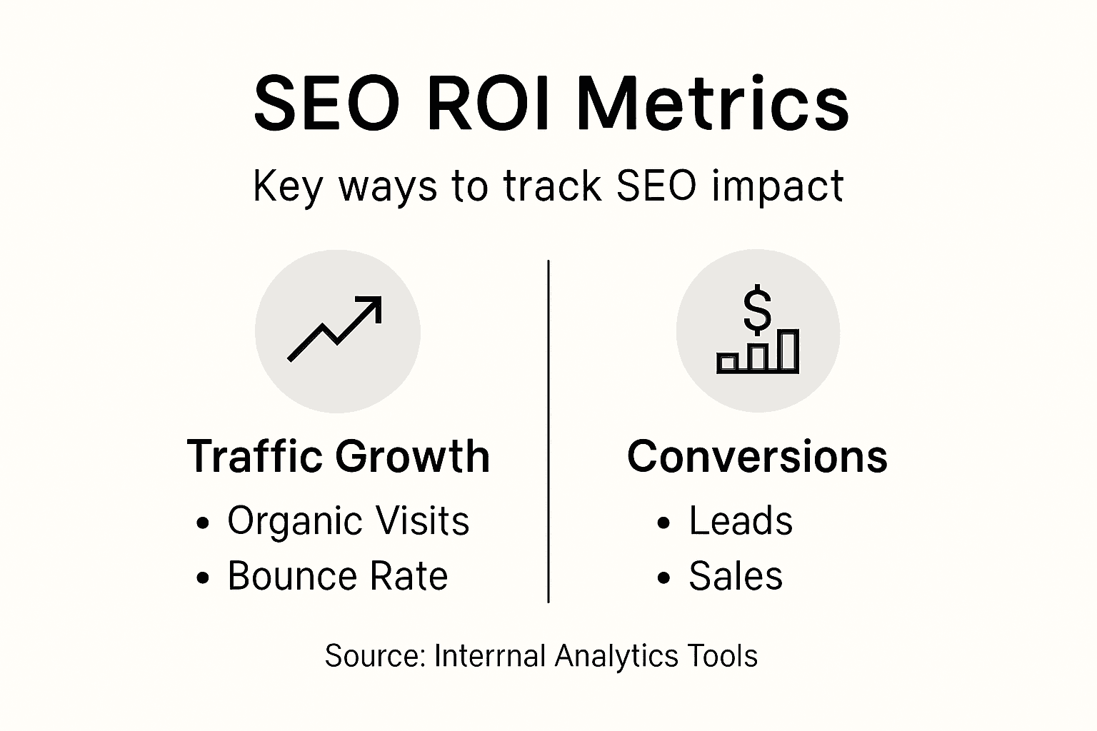 Infographic showing key SEO ROI metrics