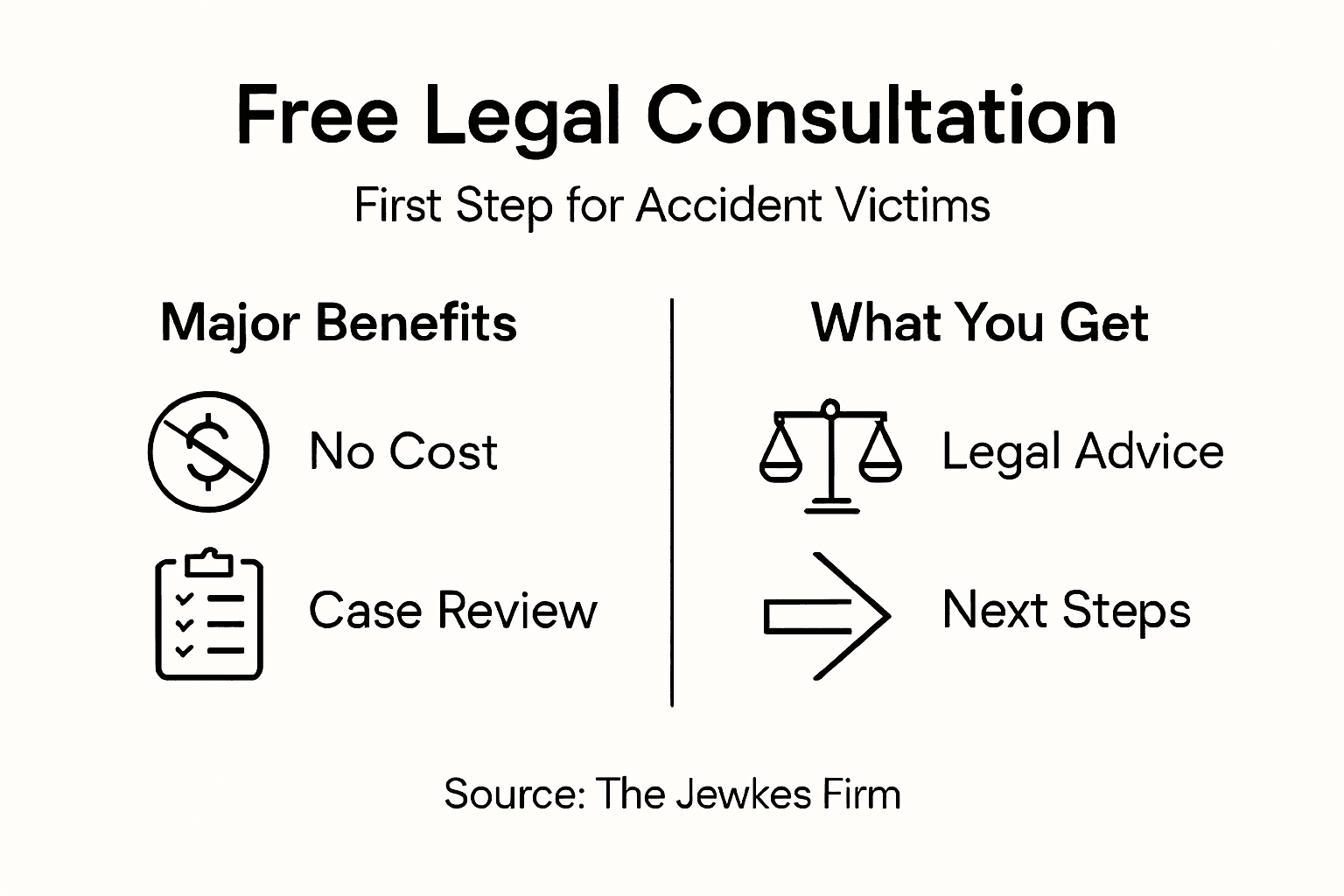 Infographic about free legal consultation benefits