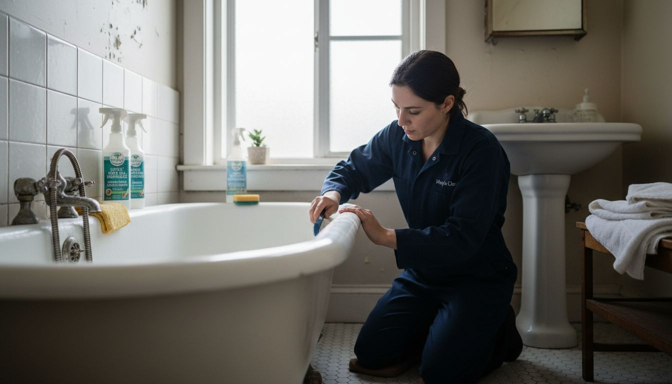 Professional cleaning grout in Vancouver bathroom