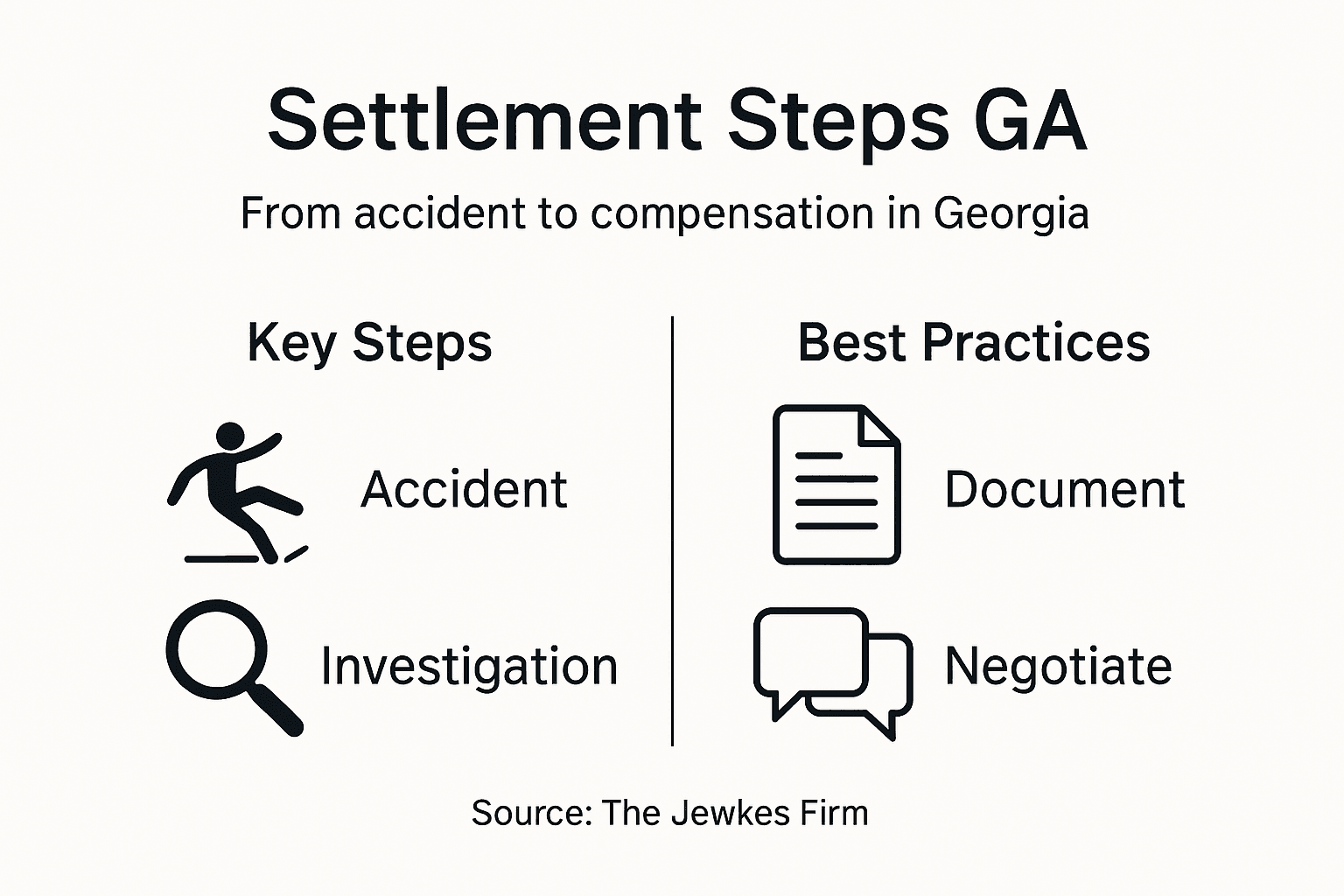 Infographic outlining Georgia slip and fall settlement steps