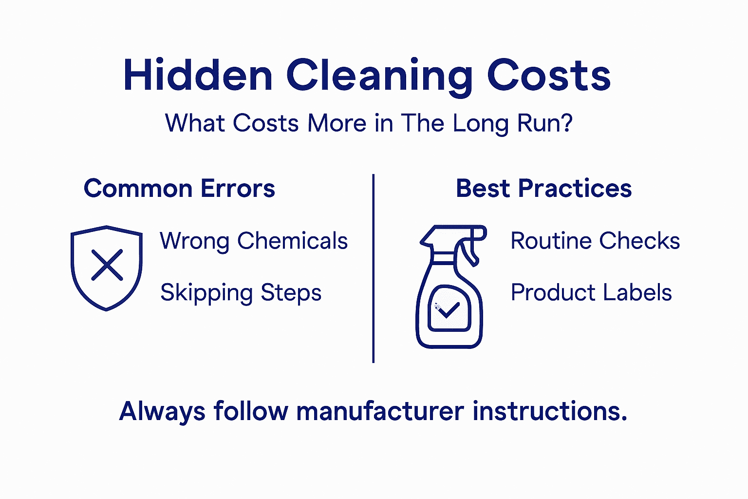 Infographic on cleaning costs and mistakes
