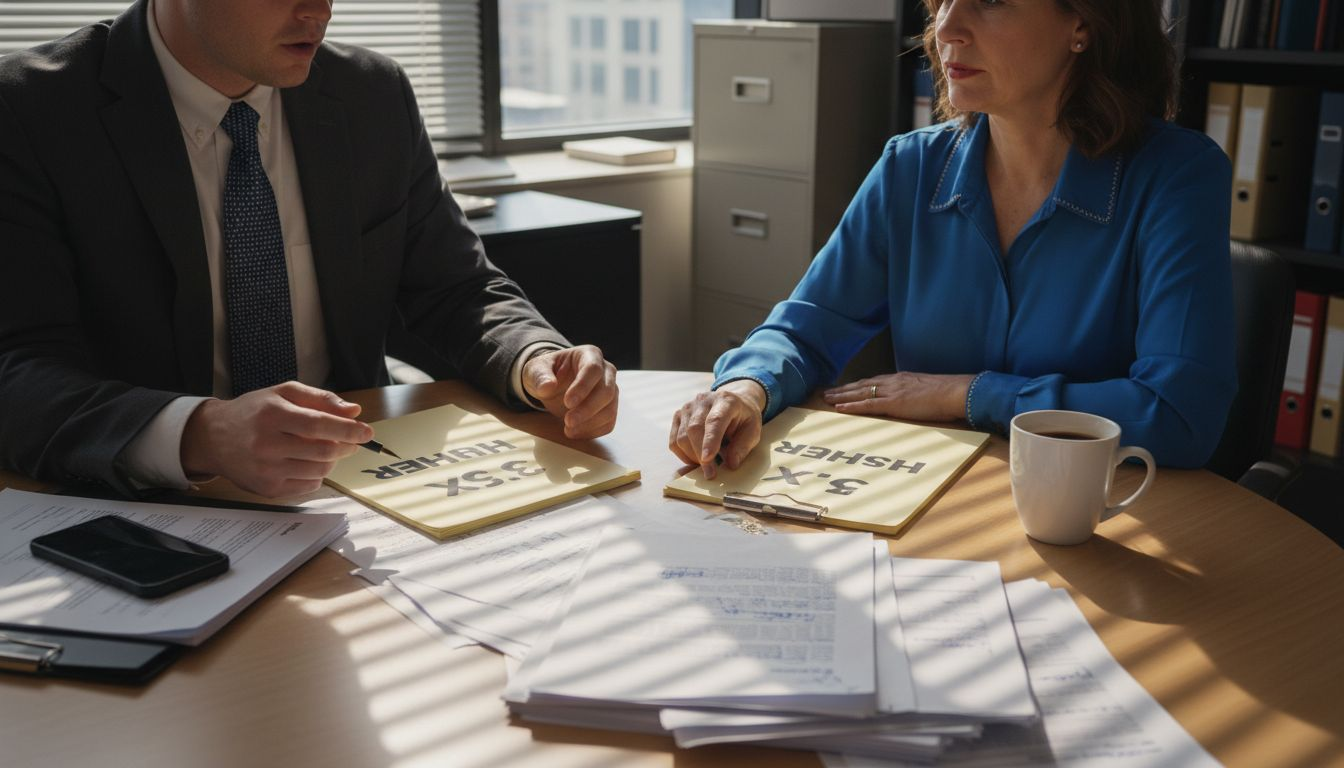 Negotiation scene for accident settlement payout