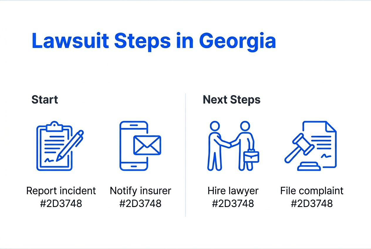 Infographic showing Georgia injury lawsuit steps