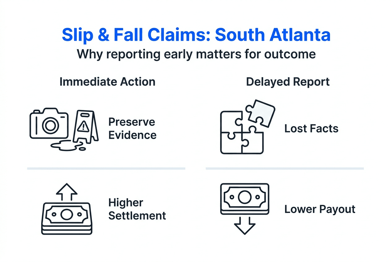 Infographic slip and fall outcomes in South Atlanta