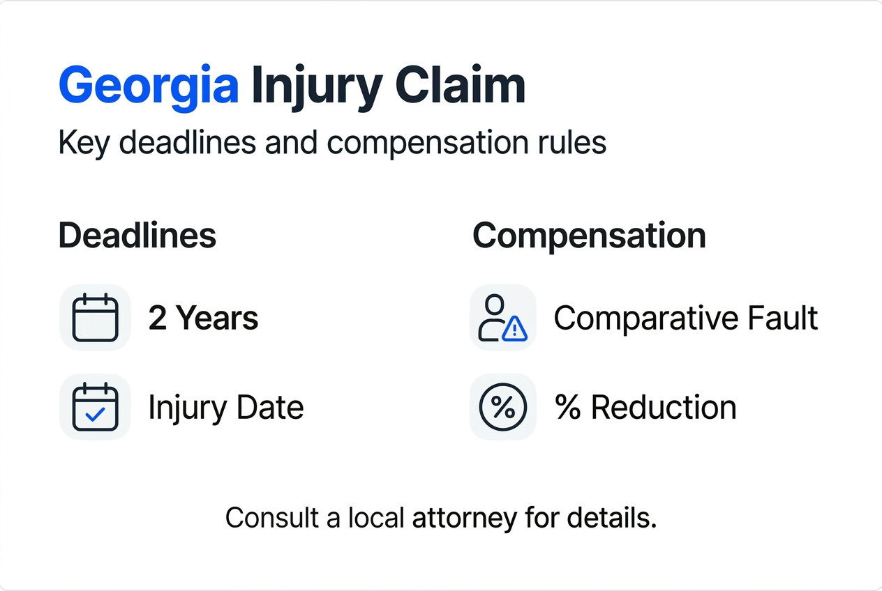 Infographic on Georgia injury claim deadlines and rules