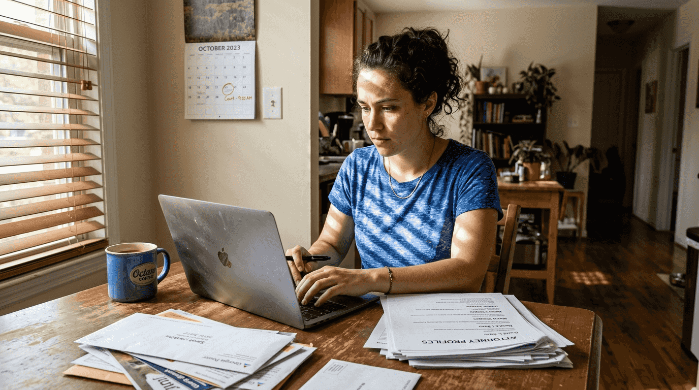 Client researching Georgia attorney credentials at home