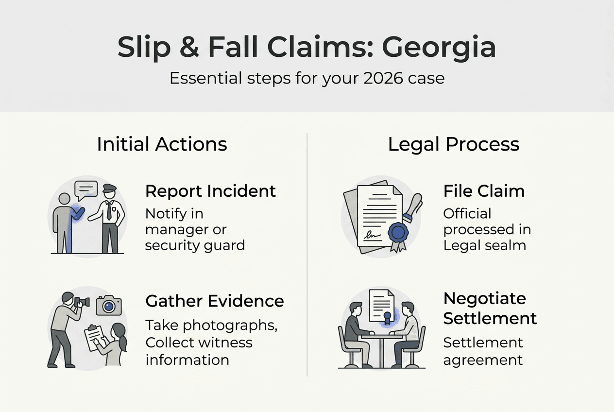 Infographic showing Georgia slip fall claim process
