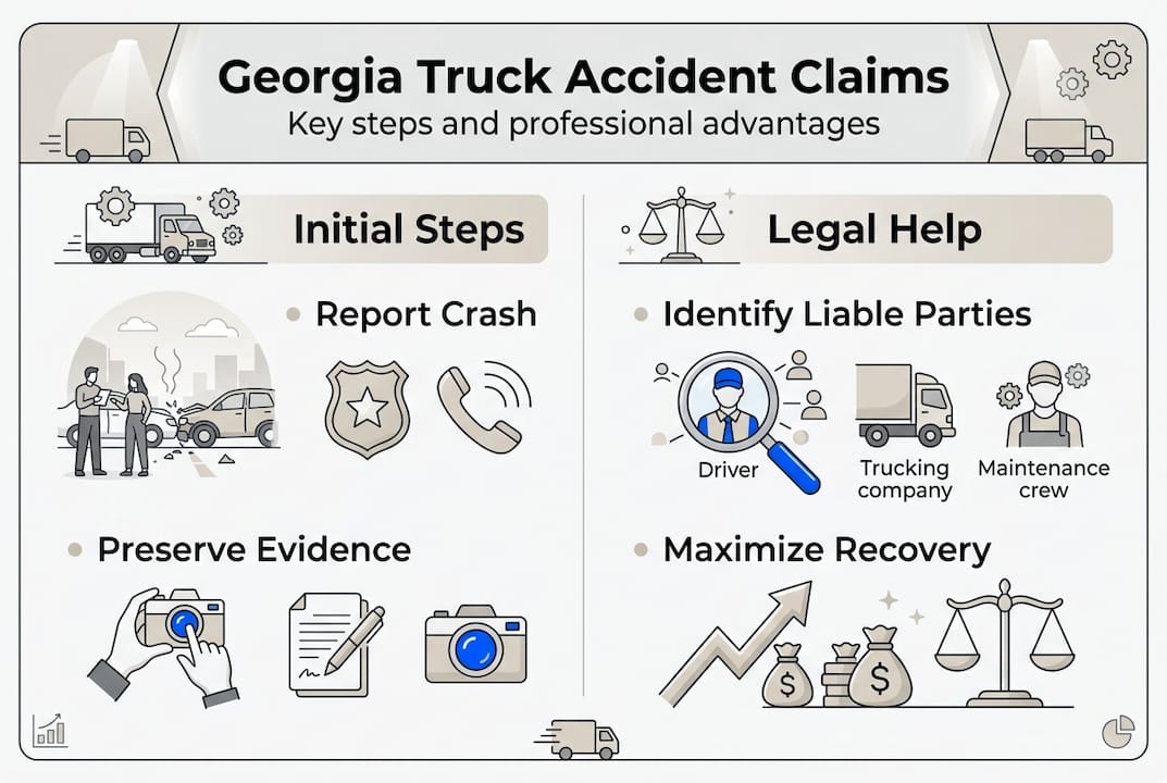 Infographic of Georgia trucking accident claim steps