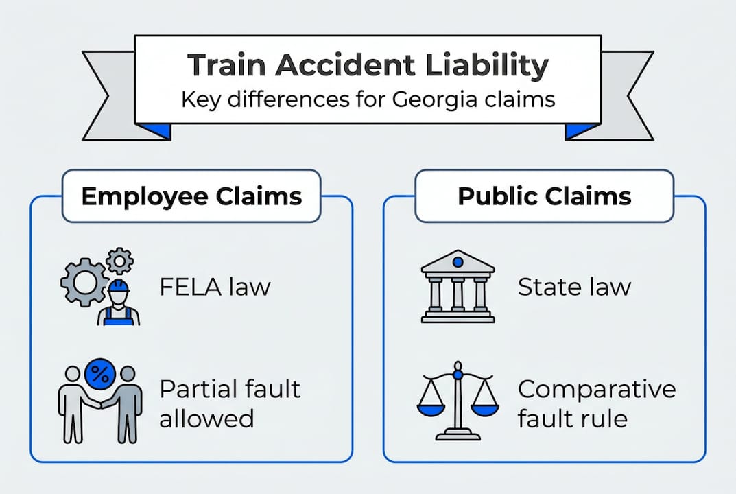 Infographic train accident liability Georgia comparison