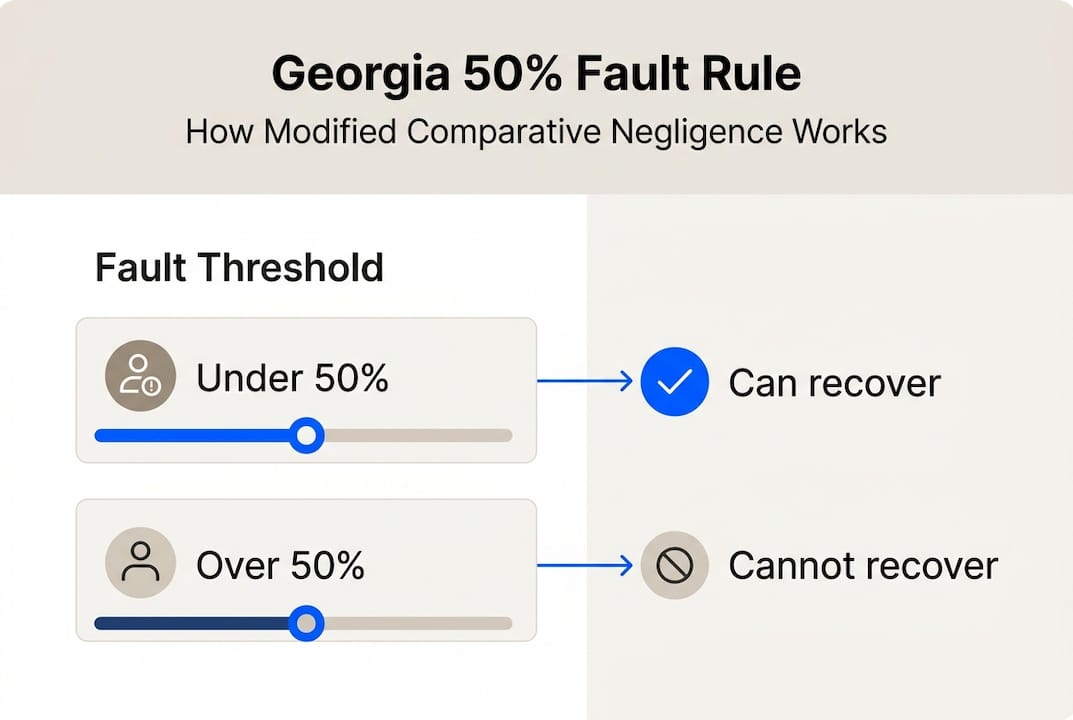 Infographic showing Georgia 50 percent fault rule