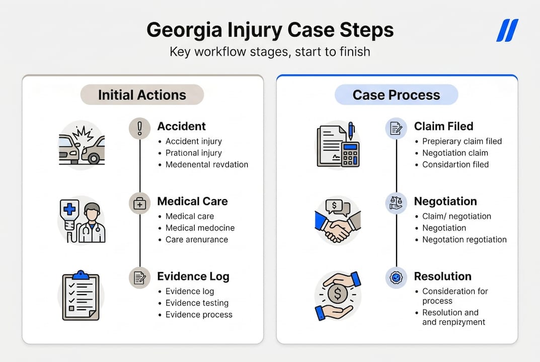 Infographic Georgia personal injury case workflow